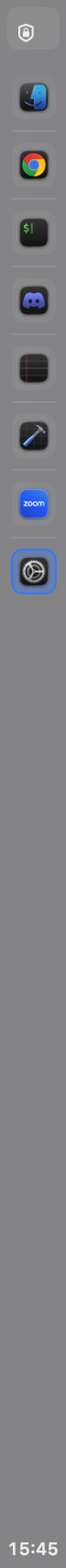 Vertical icon-only taskbar strip on the left edge